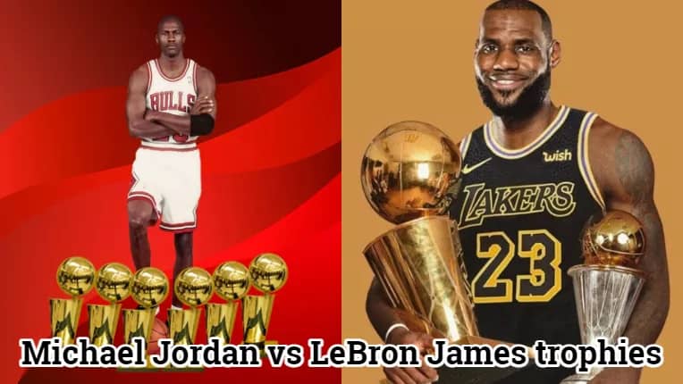 Michael Jordan vs LeBron James trophies